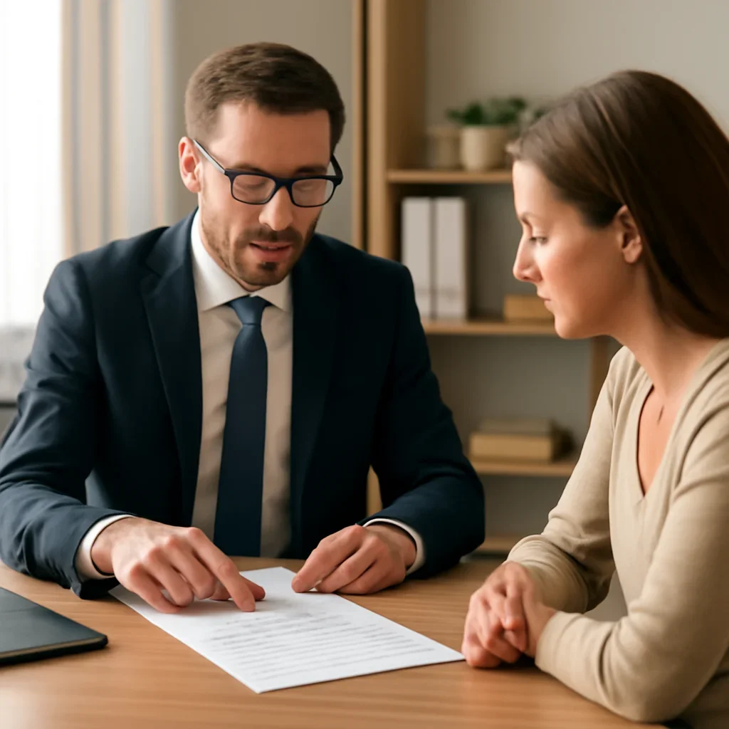 Broker reviewing case studies details