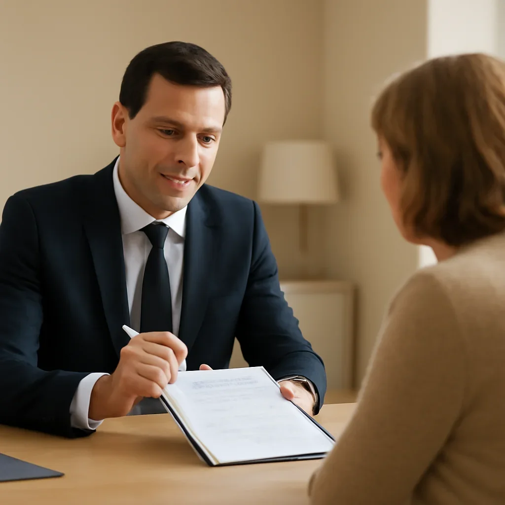Broker reviewing armstrong insurance referrals details in Armstrong