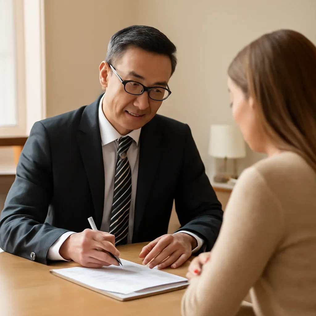 Broker reviewing burnaby insurance referrals details in Burnaby