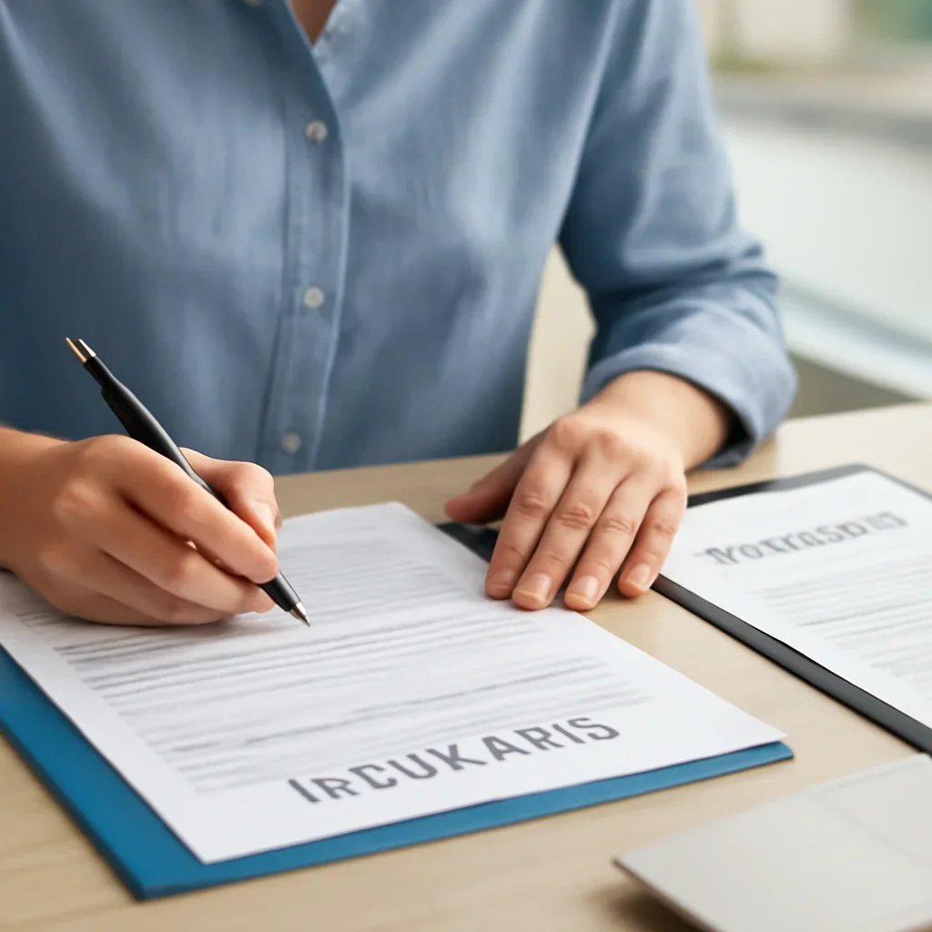 Customer preparing insurance information for the next step in Campbell River