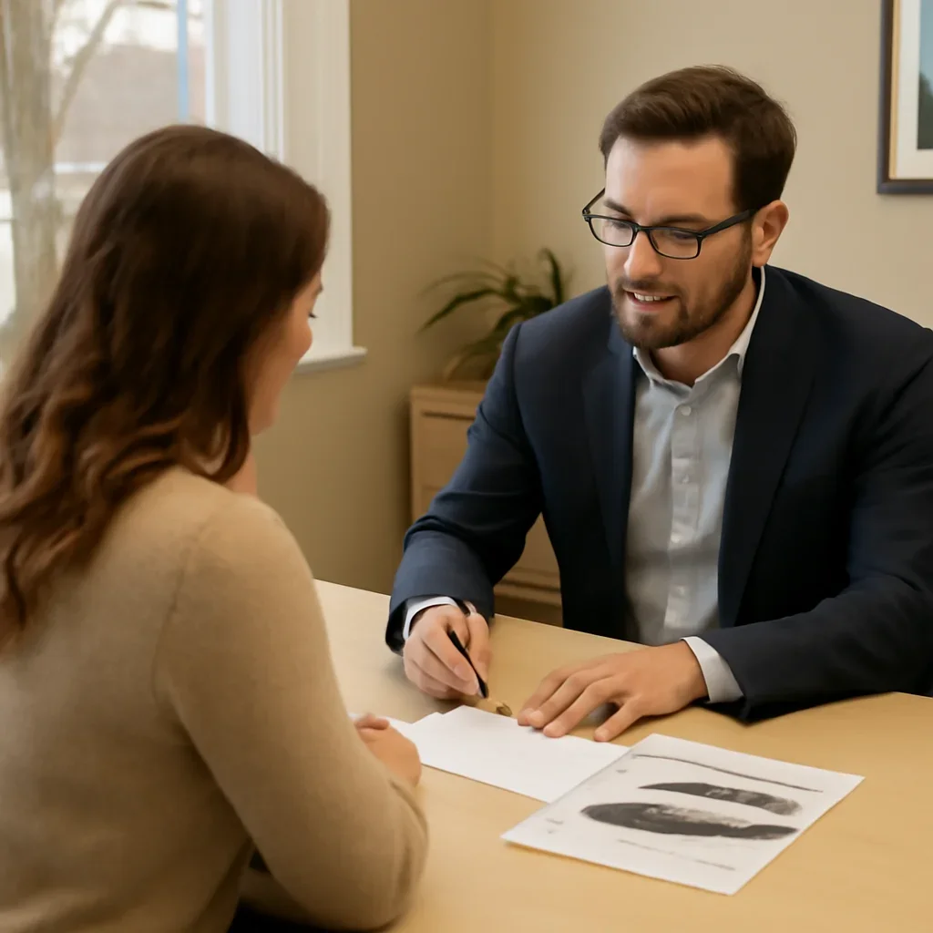 Broker reviewing auto insurance details in Chilliwack