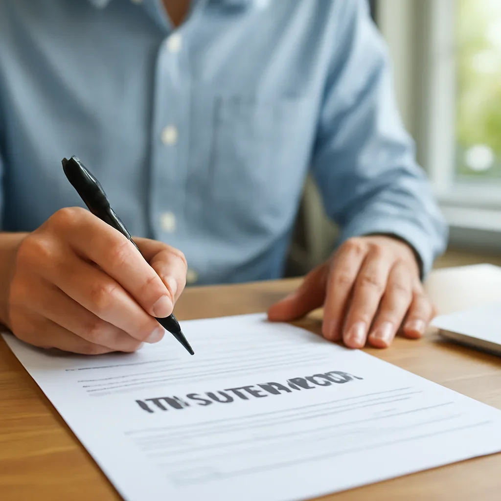 Customer preparing insurance information for the next step in Cranbrook