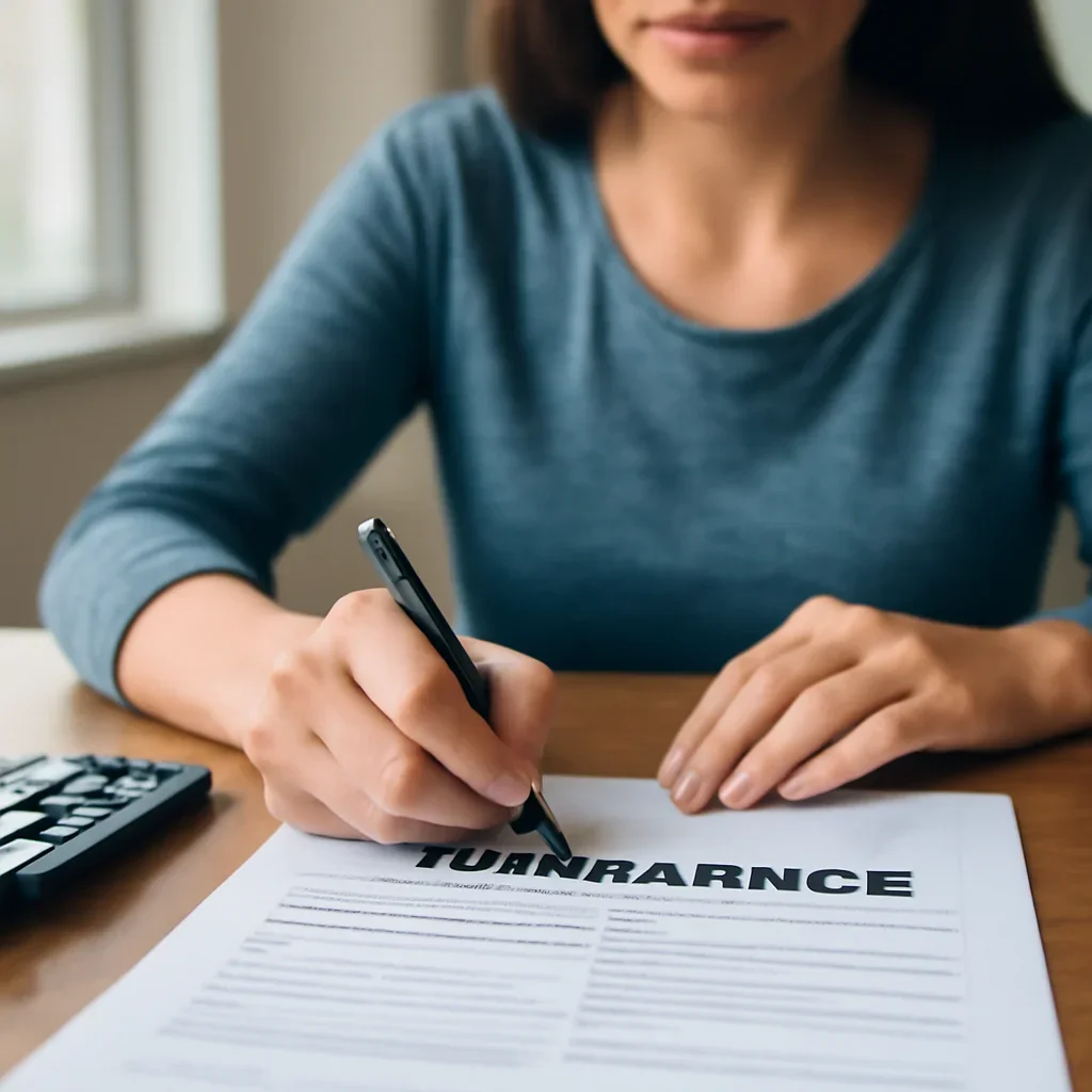 Customer preparing insurance information for the next step in Dawson Creek