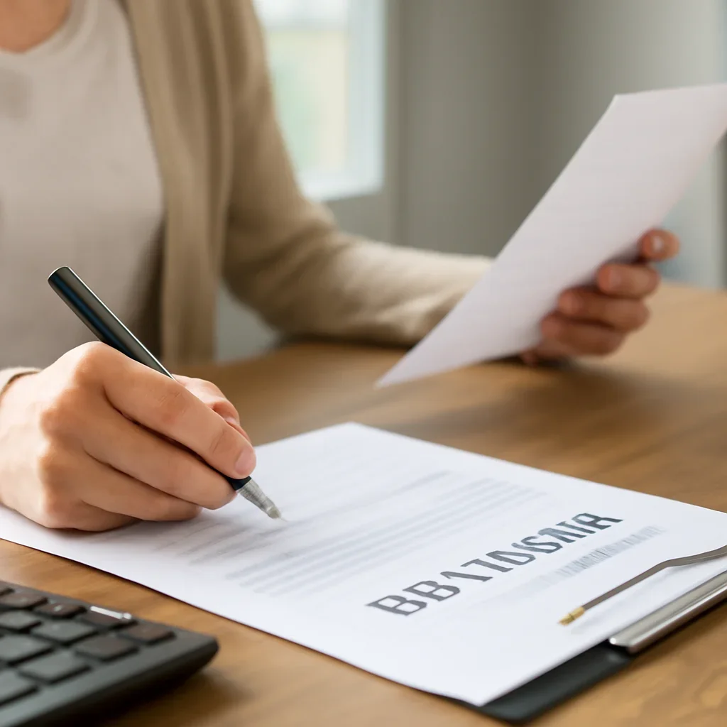 Customer preparing insurance information for the next step in Gold River