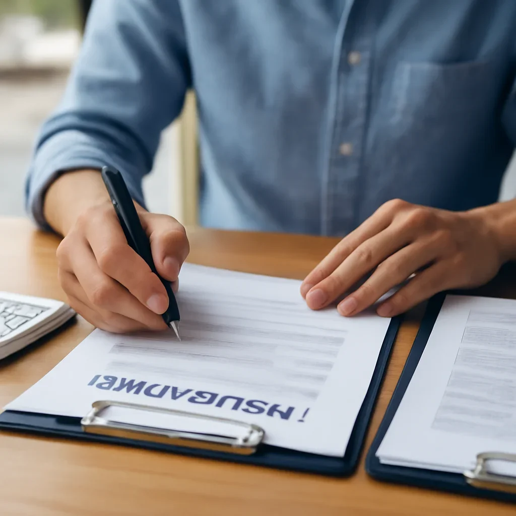 Customer preparing insurance information for the next step in Kamloops