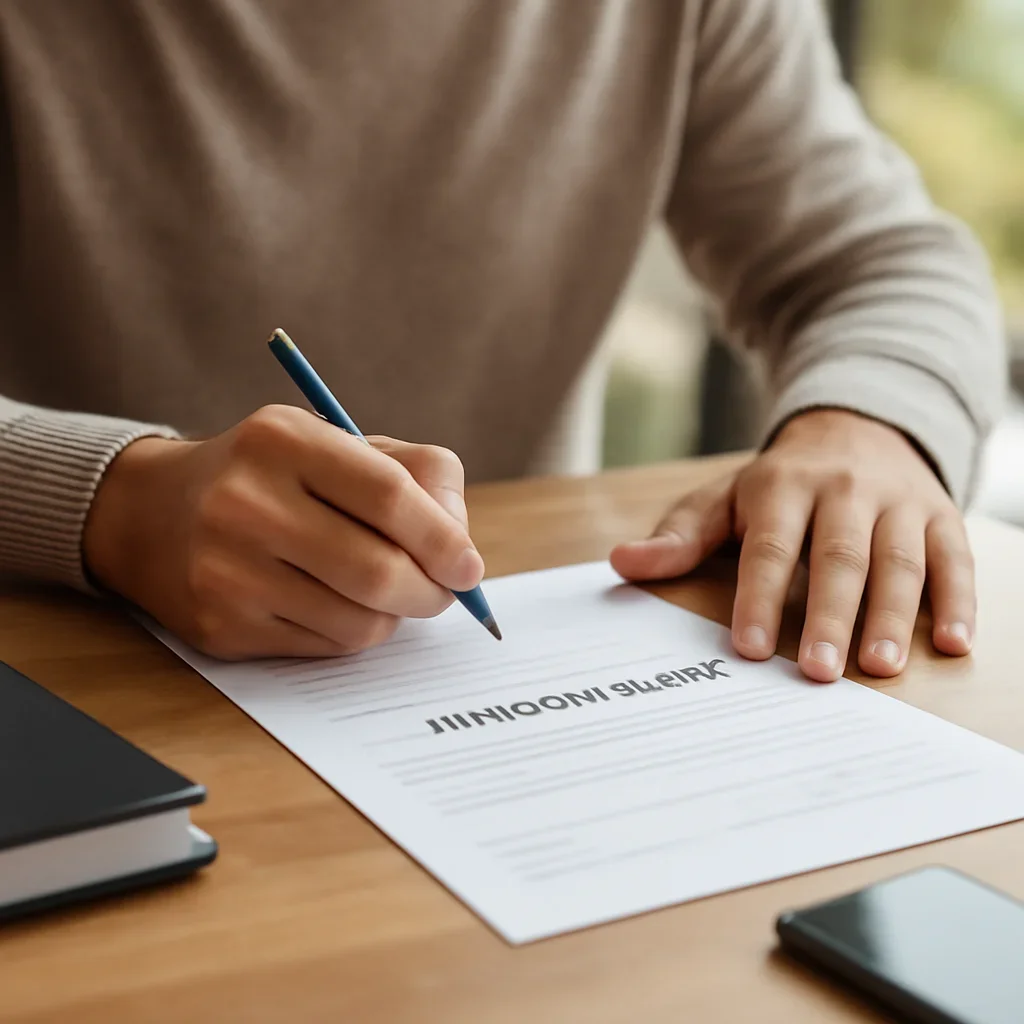 Customer preparing insurance information for the next step in Kaslo