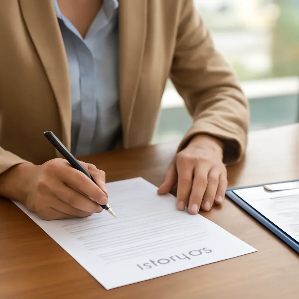 Customer preparing insurance information for the next step in Kelowna