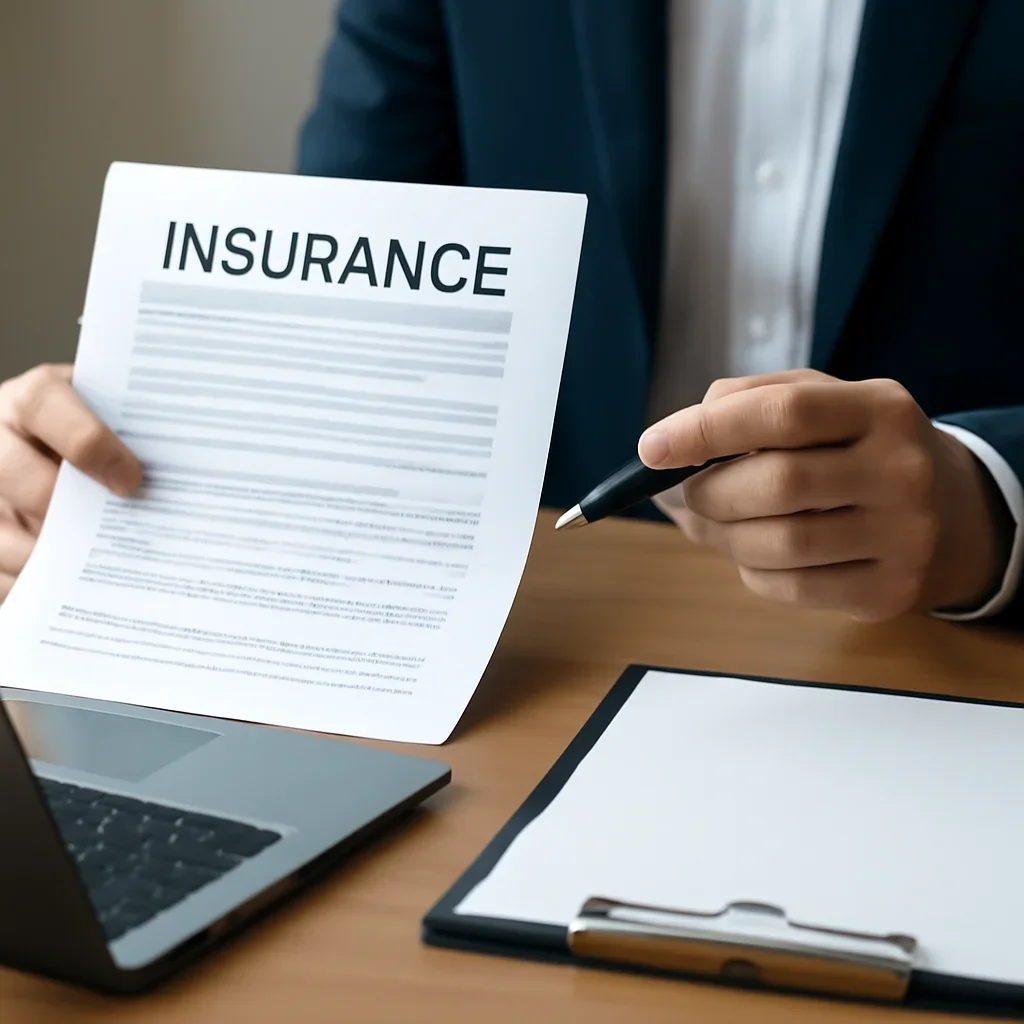 Customer preparing insurance information for the next step in Langley