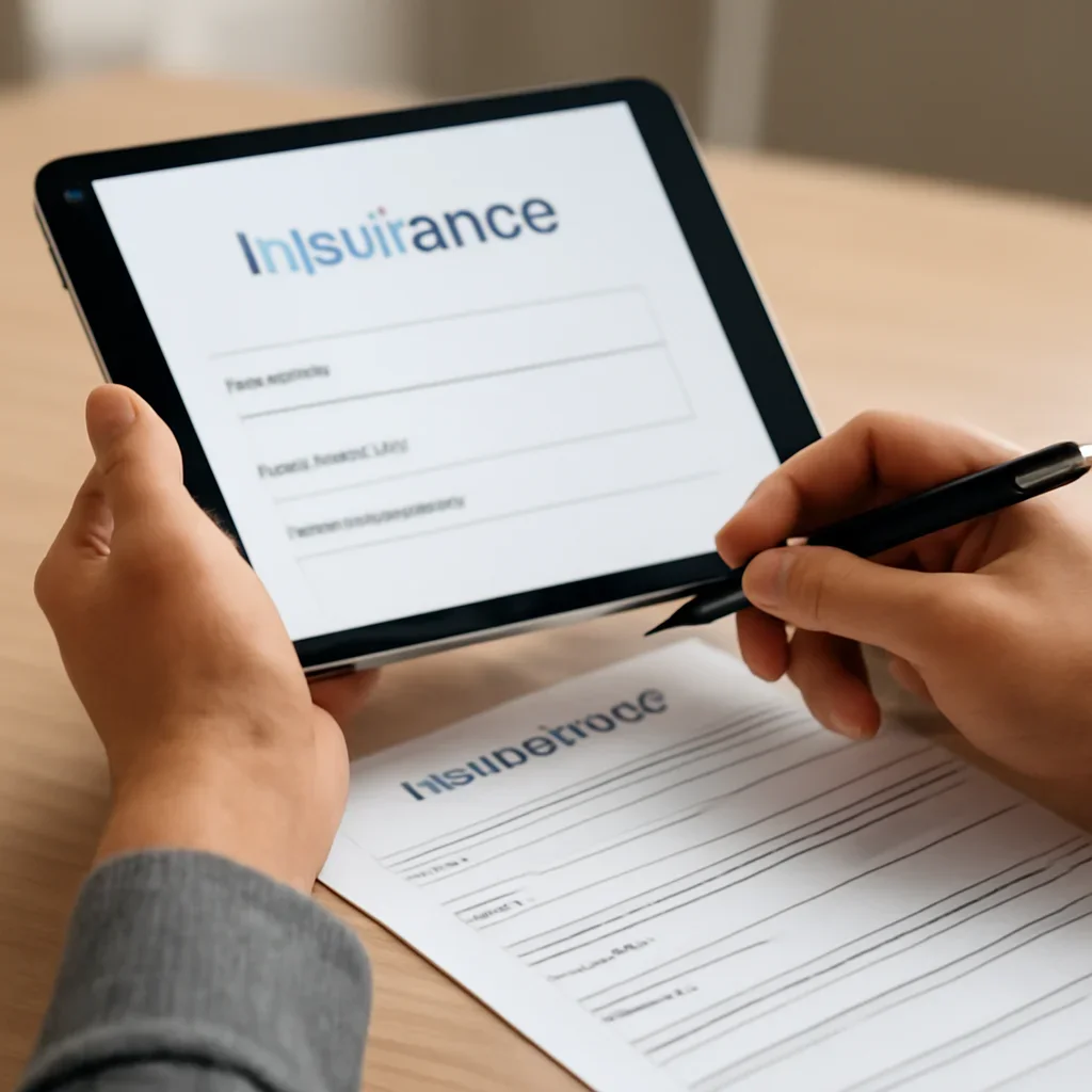 Customer preparing insurance information for the next step in Mission