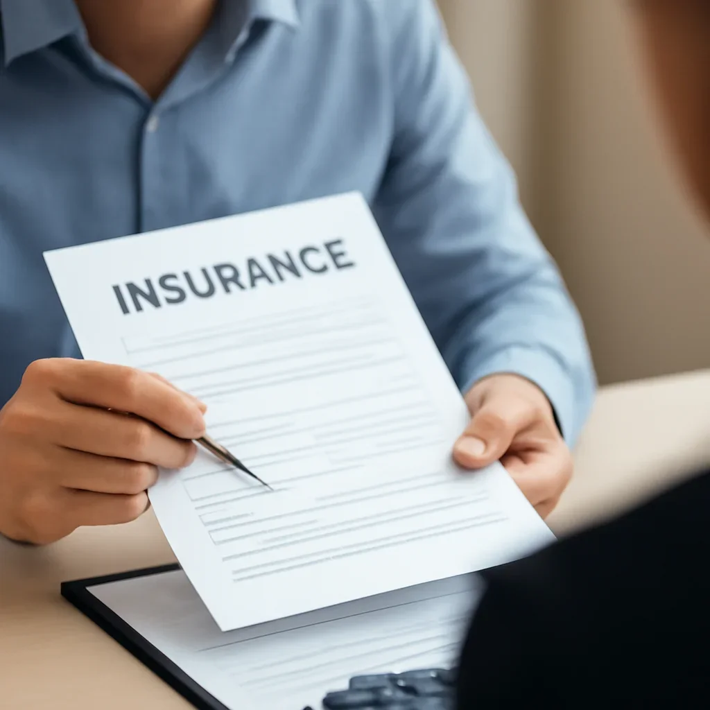Customer preparing insurance information for the next step in Nelson