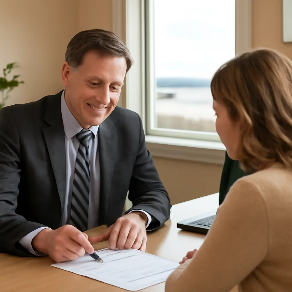 Broker reviewing qualicum beach insurance referrals details in Qualicum Beach