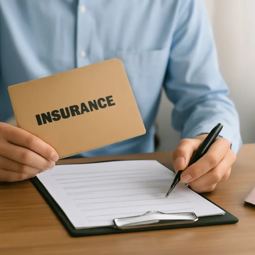 Customer preparing insurance information for the next step in Salmo