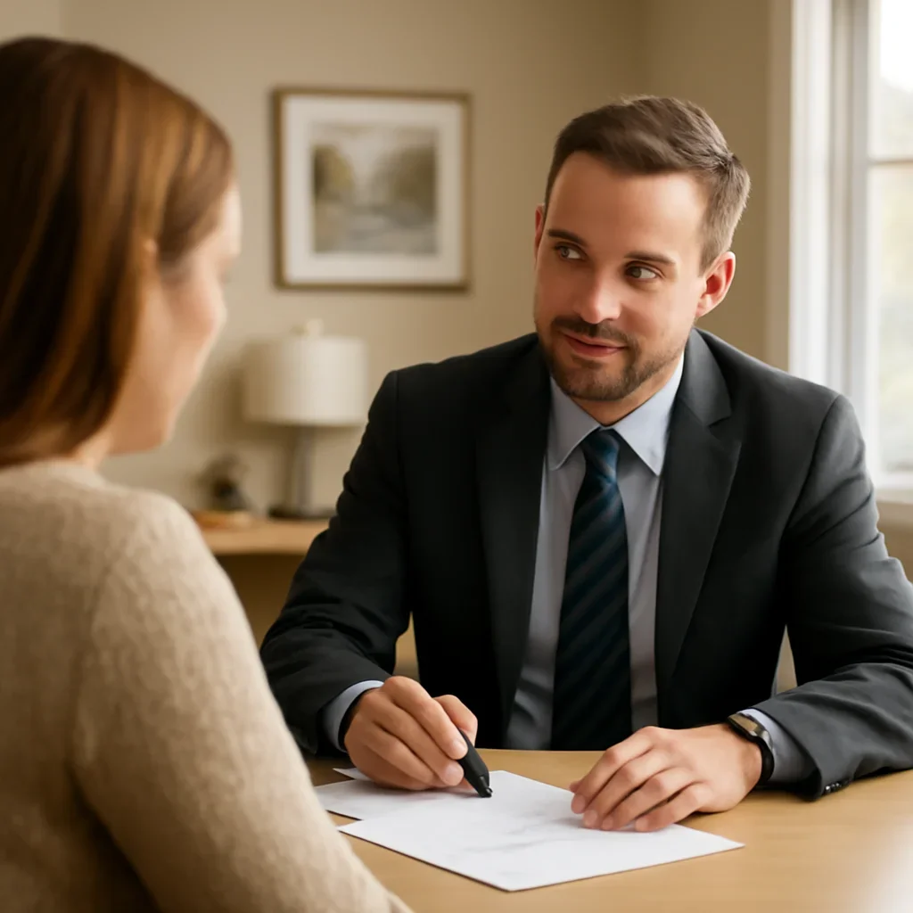 Broker reviewing sooke insurance referrals details in Sooke