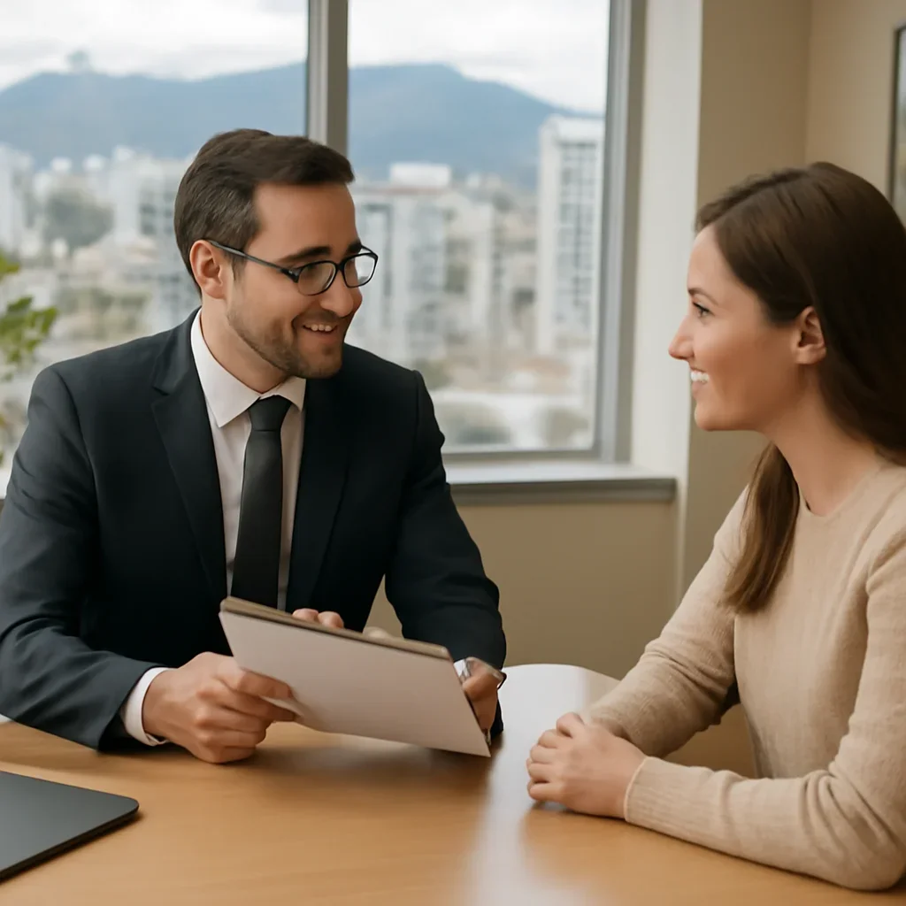 Broker reviewing condo insurance details in Vancouver