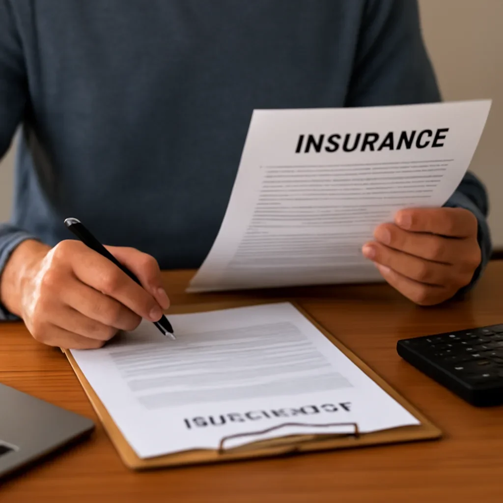 Customer preparing insurance information for the next step in Victoria