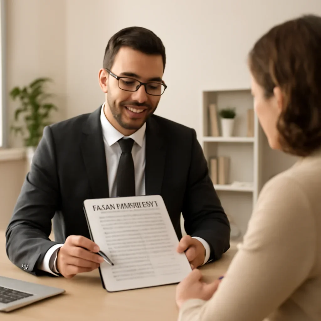 Broker reviewing auto insurance quotes details