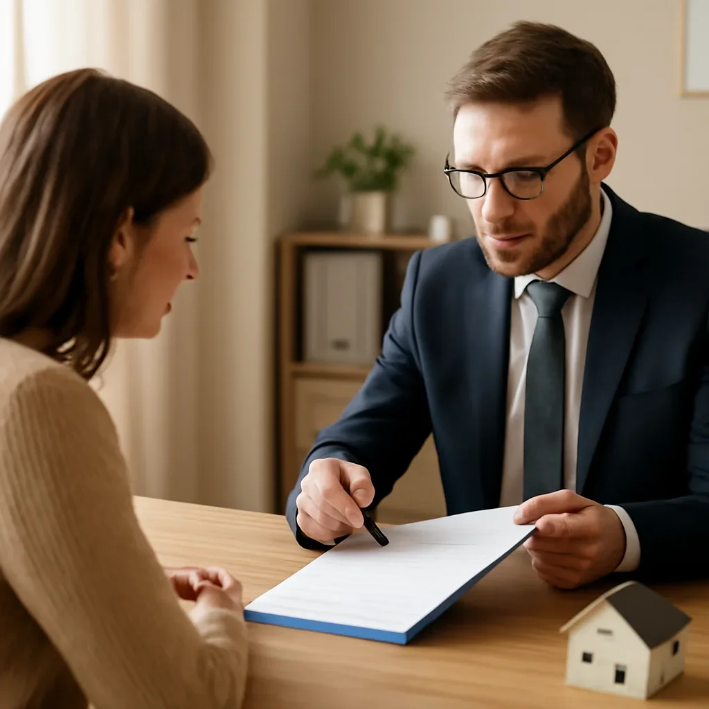 Broker reviewing cheapest home insurance in details