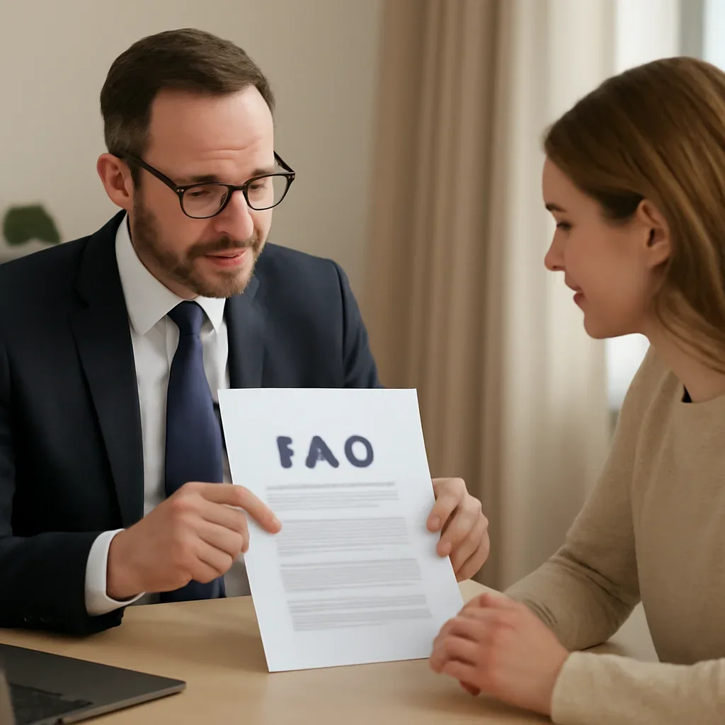 Broker reviewing faq details