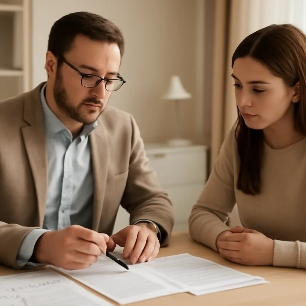 Broker reviewing compare insurance quotes in details