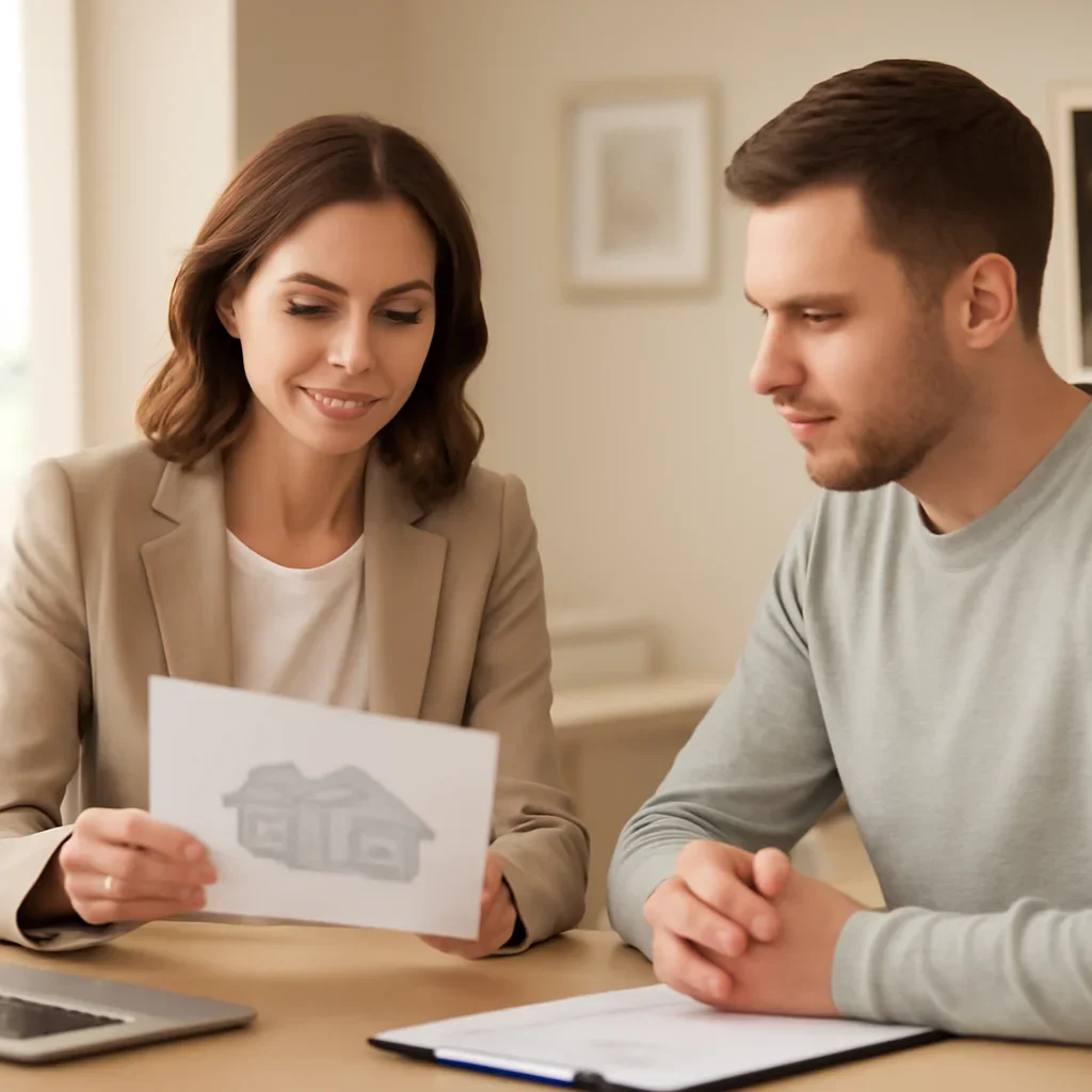 Broker reviewing home details