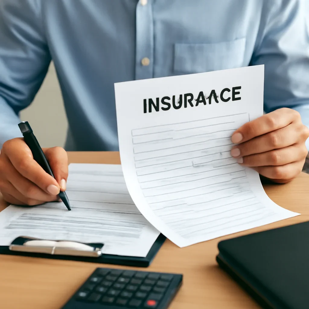 Customer preparing insurance information for the next step