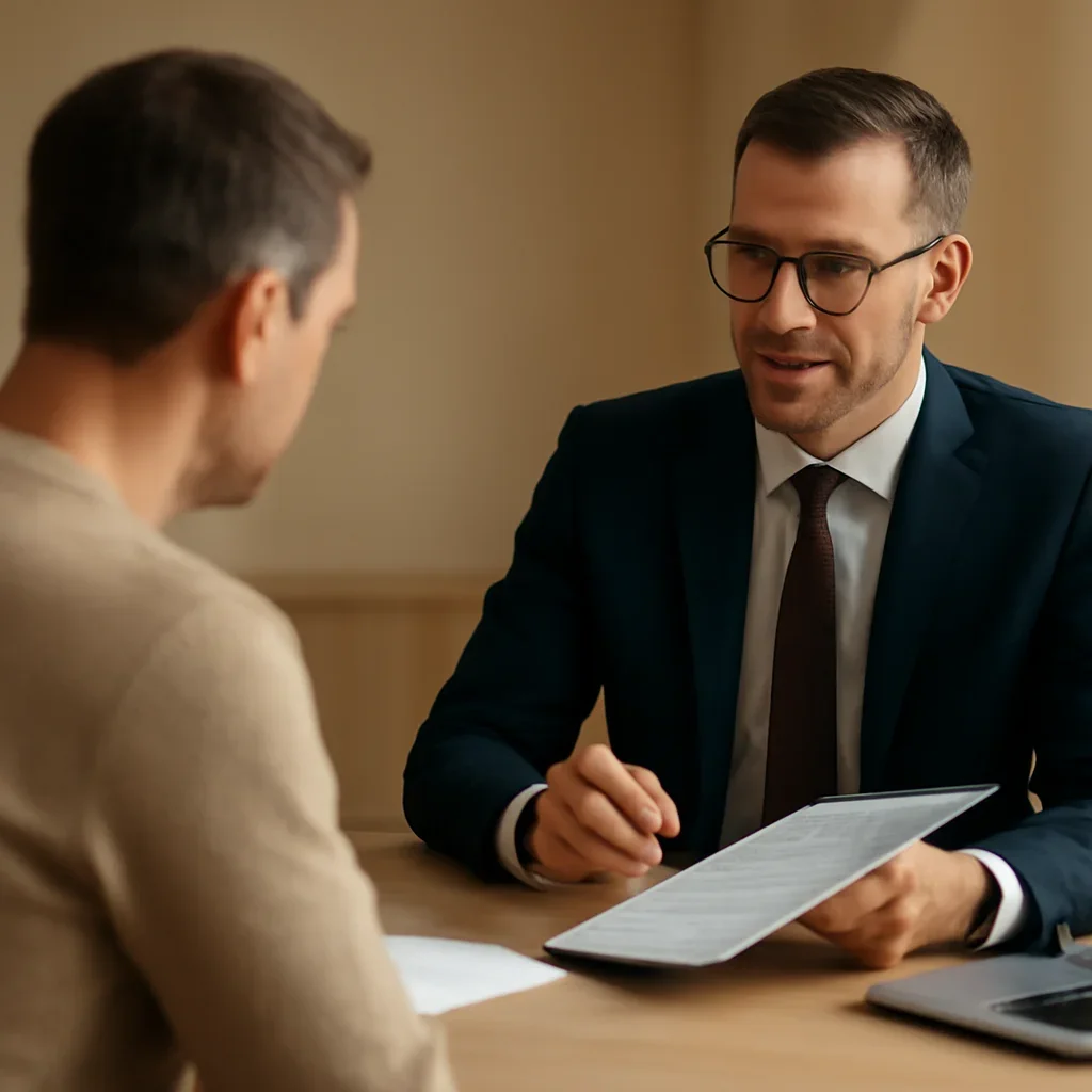 Broker reviewing cargo insurance details