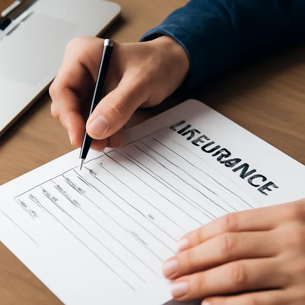 Customer preparing insurance information for the next step