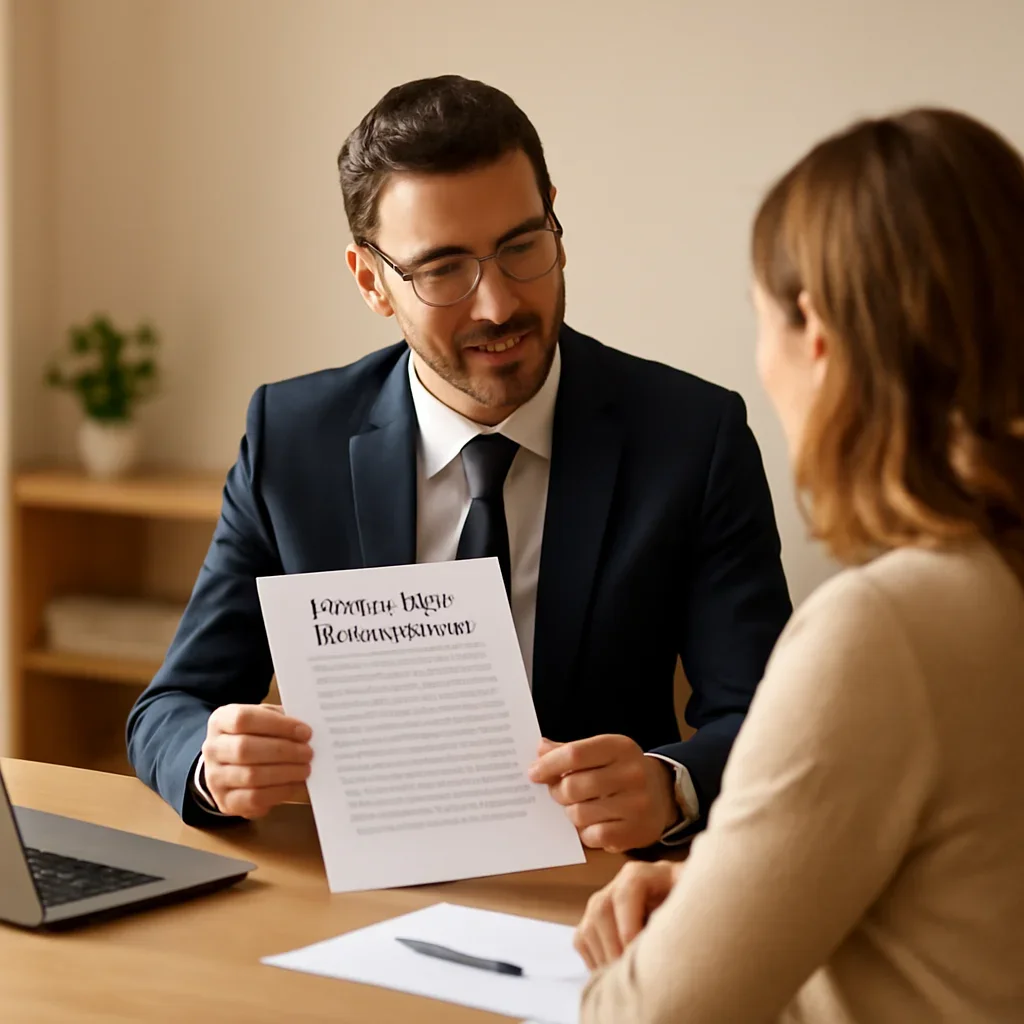 Broker reviewing liability insurance details