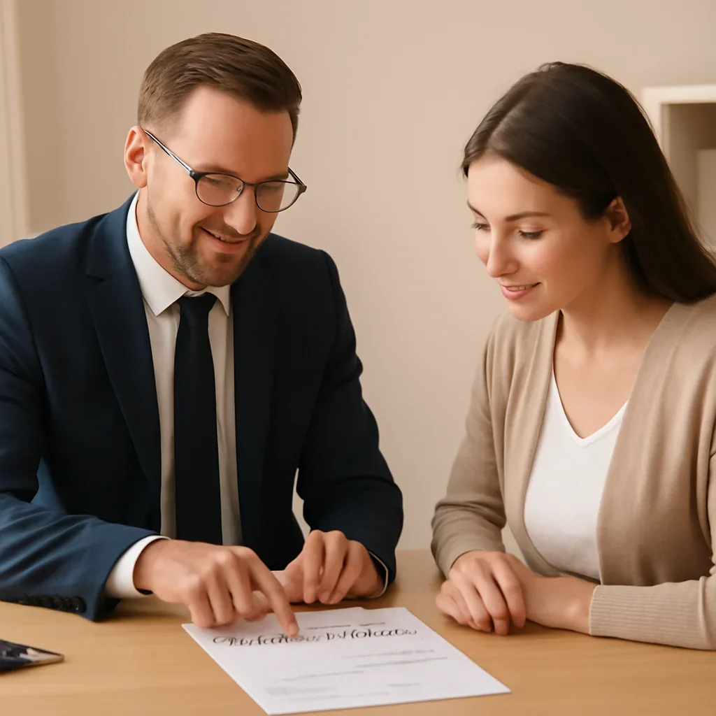 Broker reviewing how it works details
