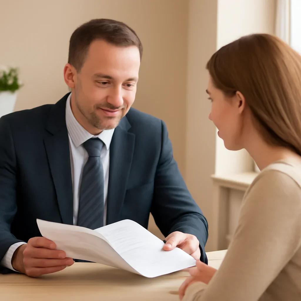 Broker reviewing icbc renewal guide details